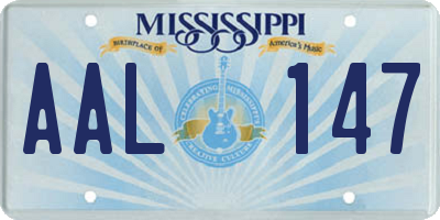 MS license plate AAL147