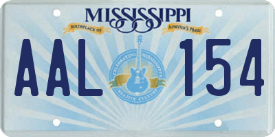 MS license plate AAL154
