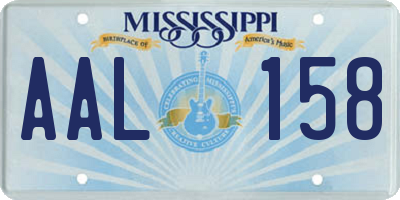 MS license plate AAL158