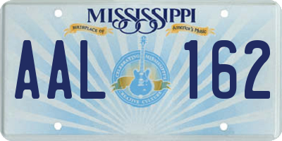 MS license plate AAL162