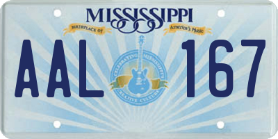 MS license plate AAL167