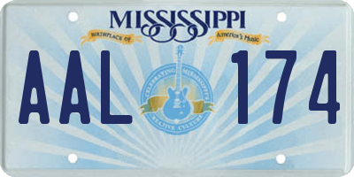 MS license plate AAL174