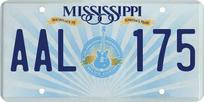 MS license plate AAL175