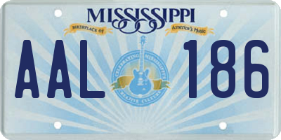 MS license plate AAL186