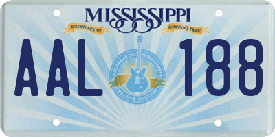 MS license plate AAL188