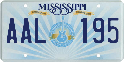 MS license plate AAL195