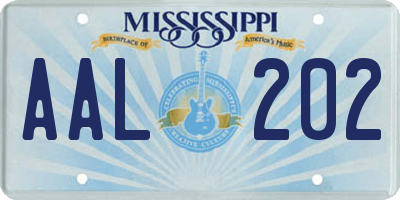 MS license plate AAL202