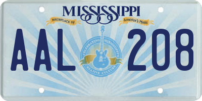 MS license plate AAL208