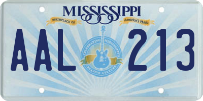 MS license plate AAL213