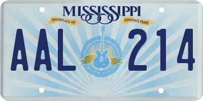 MS license plate AAL214