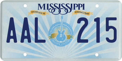 MS license plate AAL215