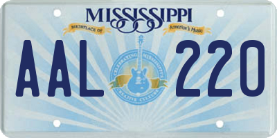 MS license plate AAL220