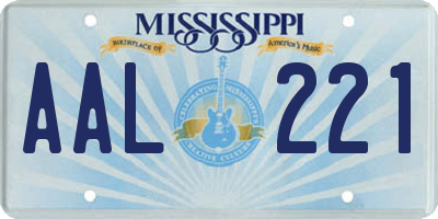 MS license plate AAL221