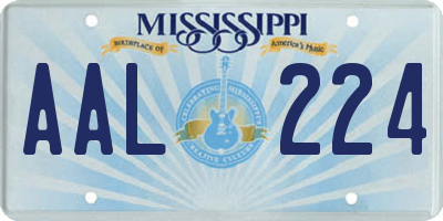 MS license plate AAL224