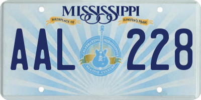 MS license plate AAL228