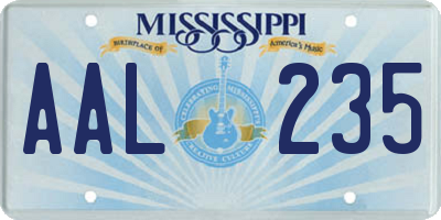 MS license plate AAL235