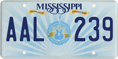 MS license plate AAL239