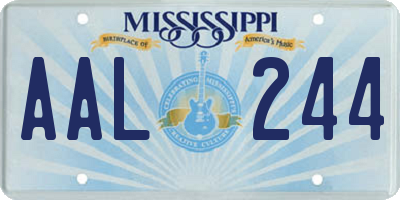 MS license plate AAL244