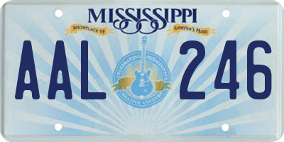 MS license plate AAL246