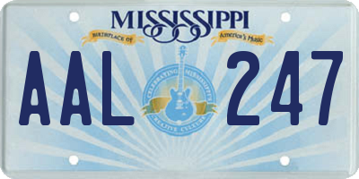 MS license plate AAL247