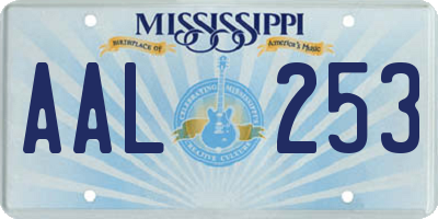 MS license plate AAL253