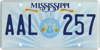 MS license plate AAL257