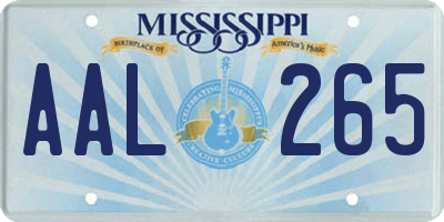 MS license plate AAL265