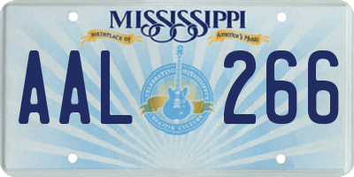 MS license plate AAL266