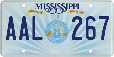 MS license plate AAL267