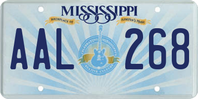 MS license plate AAL268