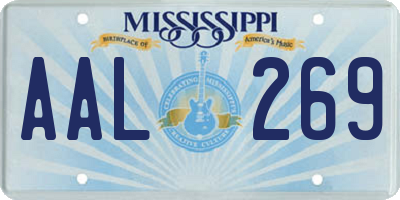 MS license plate AAL269