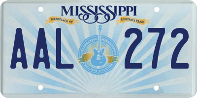 MS license plate AAL272