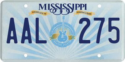 MS license plate AAL275