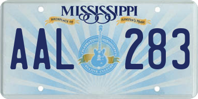 MS license plate AAL283