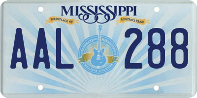 MS license plate AAL288