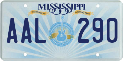 MS license plate AAL290