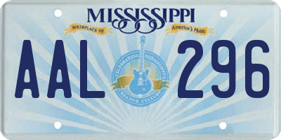 MS license plate AAL296