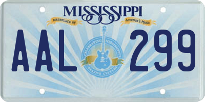 MS license plate AAL299