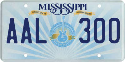 MS license plate AAL300