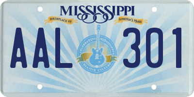 MS license plate AAL301