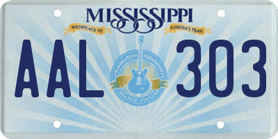 MS license plate AAL303