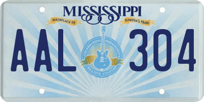 MS license plate AAL304