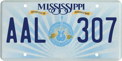 MS license plate AAL307