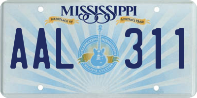 MS license plate AAL311