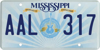 MS license plate AAL317