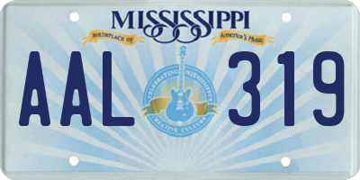 MS license plate AAL319