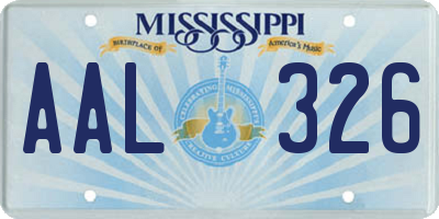 MS license plate AAL326