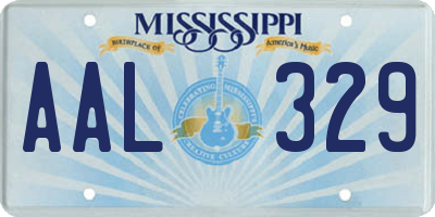 MS license plate AAL329