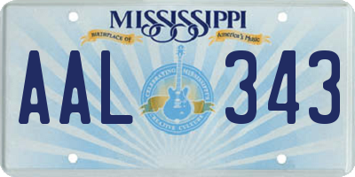 MS license plate AAL343