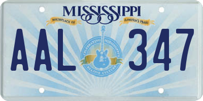 MS license plate AAL347